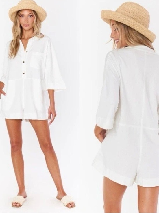 Show Me Your MuMu Pants - Show Me Your Mumu Horton Romper Size S Women’s White Lifhtweight Romper Sz XS